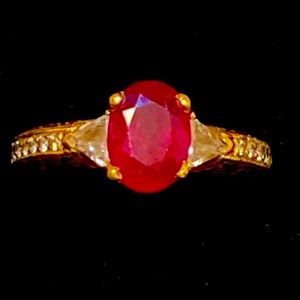Genuine Ruby and Diamond Ring